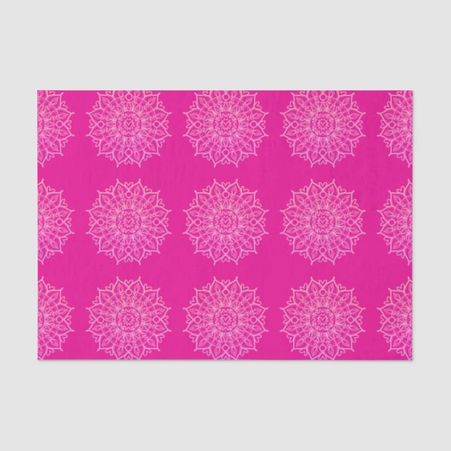 Modern Pink Bright Mandala Art Decoupage Geschenk  Seidenpapier (Vorderseite)
