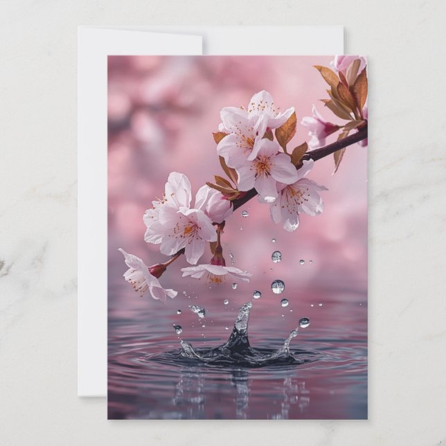 Modern Pink Cherry Blossom Invitation Template – E Einladung (Vorderseite)