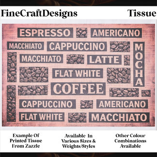 Modern Pink Coffee Cafe Typography FC9 Decoupage Seidenpapier