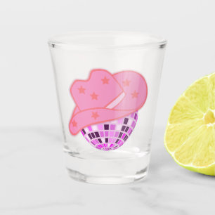 Modern Pink Cowgirl Cowboy Hat Disco Rodeo Schnapsglas