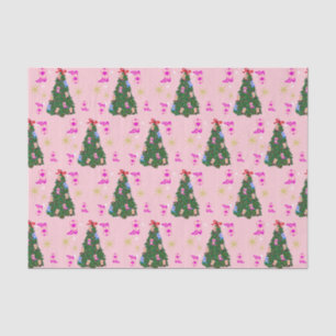 Modern Pink Cowgirl Western Boots Christmas Tree Seidenpapier