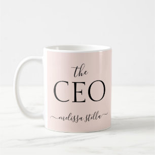 Modern Pink Der CEO-Name   Bestes Mädchen-Geschenk Kaffeetasse