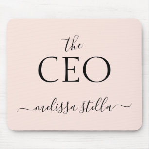 Modern Pink Der CEO Name   Bestes Mädchen-Geschenk Mousepad