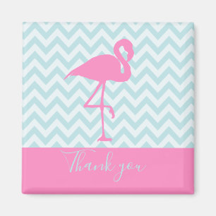 Modern Pink Flamingo, vielen Dank Magnet