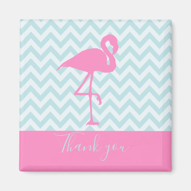 Modern Pink Flamingo, vielen Dank Magnet (Vorne)