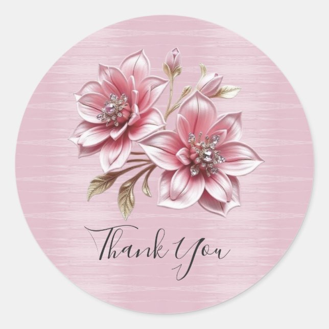 Modern Pink Flowers Sticker (Devant)