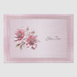 Modern Pink Flowers Tissue Paper Seidenpapier