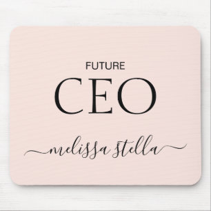 Modern Pink Future CEO Name   Bestes Mädchen-Gesch Mousepad