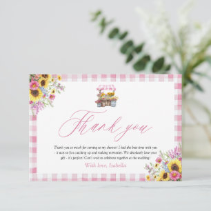Modern Pink Gingham Fresh Off Market Vielen Dank Dankeskarte