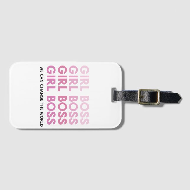 Modern Pink Girl Boss Bestes Girl-Geschenk Gepäckanhänger (Vorderseite (Horizontal))