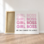Modern Pink Girl Boss Bestes Girl-Geschenk Leinwanddruck<br><div class="desc">Modern Pink Girl Boss Bestes Girl-Geschenk</div>