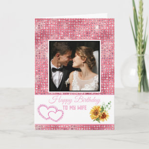 Modern Pink Glitter Herzlichen Glückwunsch zum Geb Karte