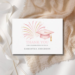 Modern Pink Gold 2026 Abschluss Dankeskarte