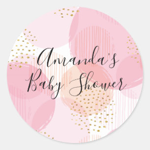 Modern Pink Gold Polka Dots Gefallen Sticker