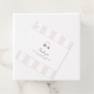 Modern Pink Golf Cart Gefallen Tag Geschenkanhänger