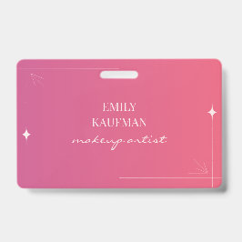 Modern Pink Gradient Makeup Artist Business Ausweis