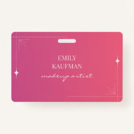 Modern Pink Gradient Makeup Artist Business Ausweis