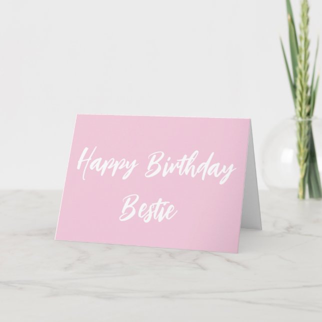 Modern Pink Happy Birthday White Script Card Karte (Vorderseite)