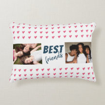 Modern Pink Heart Pattern Best Friends 2 Foto