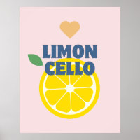 Modern Pink Italian Lemons Limoncello Bar