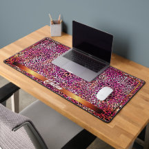 Modern Pink Leopard Animal Print Camo Custom Name