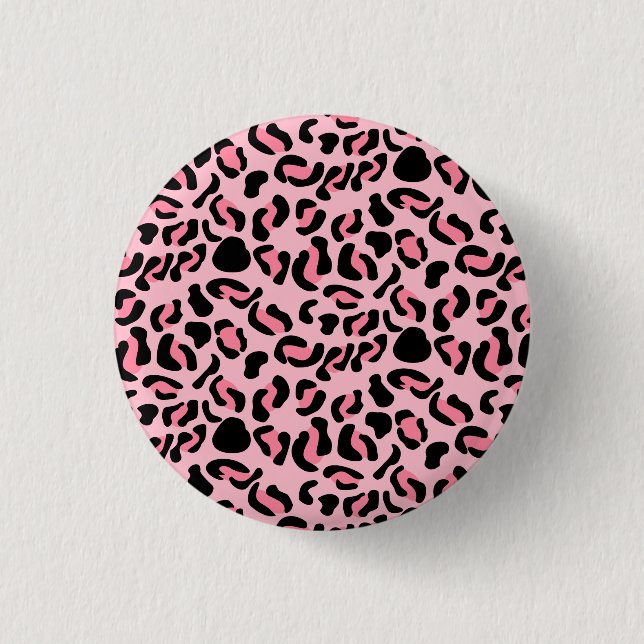 Modern Pink Leopard Pattern Animal Button (Vorderseite)
