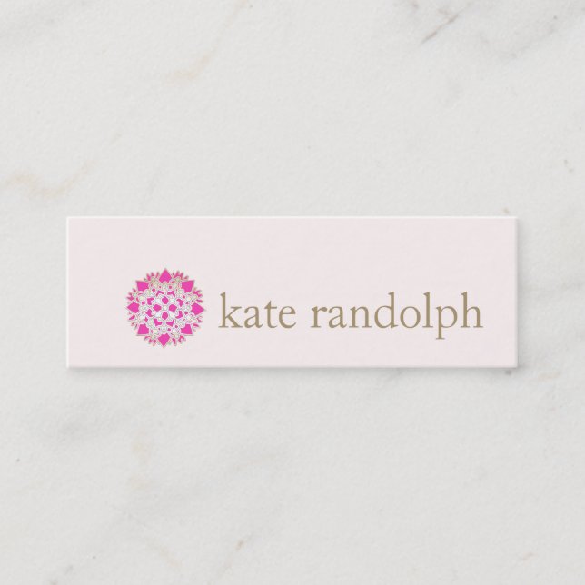 Modern Pink Lotus Blume Schönheitssalon und Wellne Mini Visitenkarte (Vorderseite)