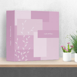 Modern Pink Mauve Botanical Personalized Binder 3,8 Cm Ordner