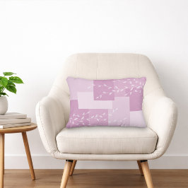 Modern Pink Mauve White Botanical Accent Pillow Dekokissen