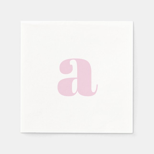 Modern Pink Monogram Napkins Serviette (Vorderseite)