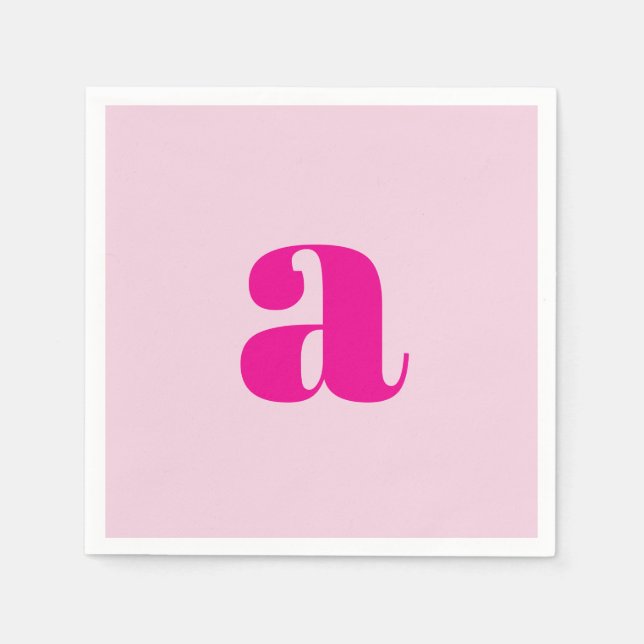 Modern Pink Monogram Napkins Serviette (Vorderseite)