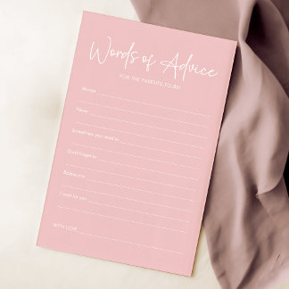 Modern Pink Oh Baby Simple Baby Shower Admin Card