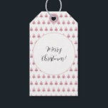 Modern Pink Ombre Christmas Tree Muster Geschenkanhänger<br><div class="desc">Digitale Kunst</div>