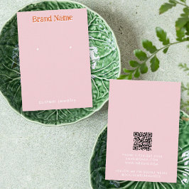 Modern Pink Orange Earrings Jewelry Display Card Visitenkarte