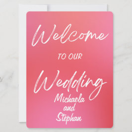 Modern Pink & Orange Sunset Wedding Invitation Einladung
