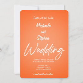 Modern Pink & Orange Sunset Wedding Invitation Einladung