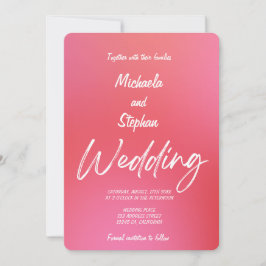 Modern Pink & Orange Sunset Wedding Invitation Einladung