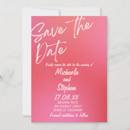 Modern Pink & Orange Sunset Wedding Invitation Einladung