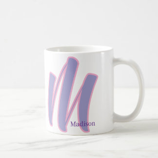 Modern Pink & Purple Monogram Personalized Name M Kaffeetasse