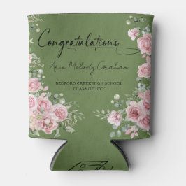 Modern Pink Roses Congratulations Graduation Dosenkühler
