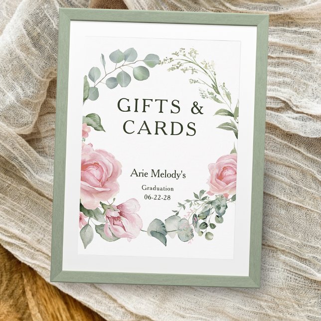 Modern Pink Roses Script Graduation Gifts & Cards (Von Creator hochgeladen)
