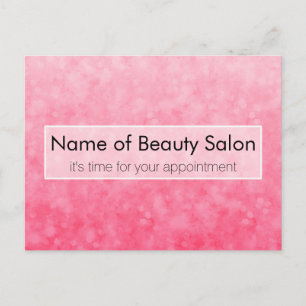 Modern Pink Salon Ernennung Soft Chic Bokeh Postkarte