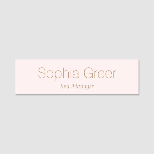 Modern Pink Salon Wellness-Center Name Tag Namensschild (Vorderseite)