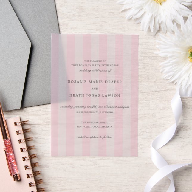 Modern Pink Stripes Elegant Wedding (Hochzeit)