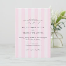 Modern Pink Stripes Elegant Wedding