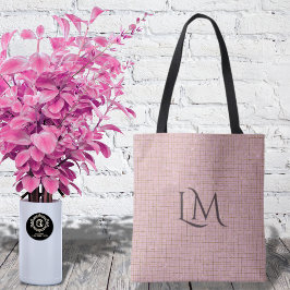 Modern Pink Taupe Monogram Glitter Detail Tasche
