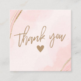 Modern Pink und Tan Danke Business Card Telefonnummerkarte