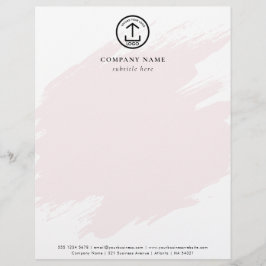 Modern Pink Watercolor Template Business Logo Briefbogen