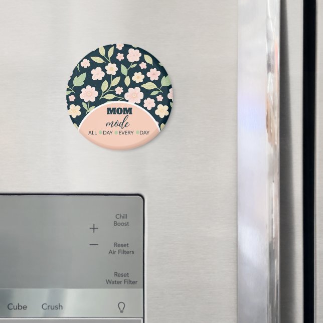 Modern Pink Wildflowers Pattern Magnet (In Situ (Kühlschrank))