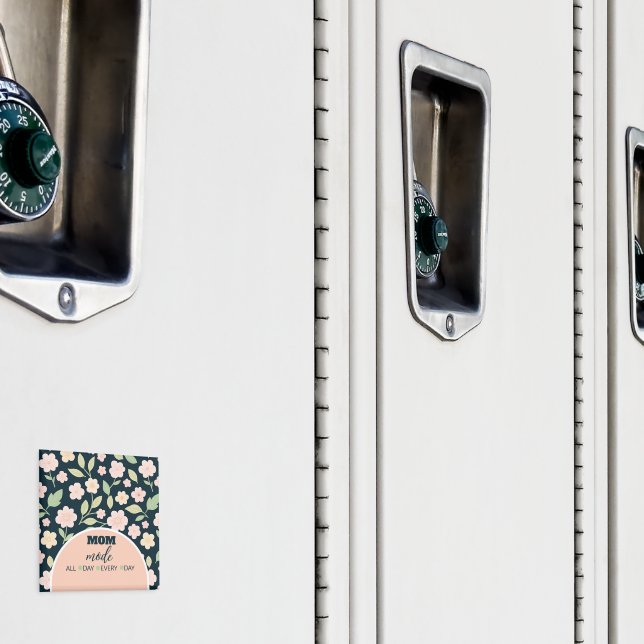 Modern Pink Wildflowers Pattern Magnet (In Situ (Schrank))